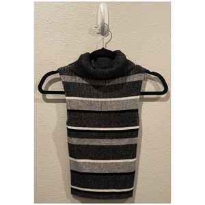 KENDALL & KYLIE Gray Black Cowl Neck Sweater Tank